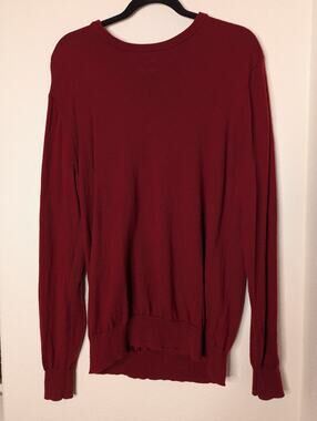 Goodthreads Men's 100% Merino Wool Crewneck Pullover L Red Luxurious Chic